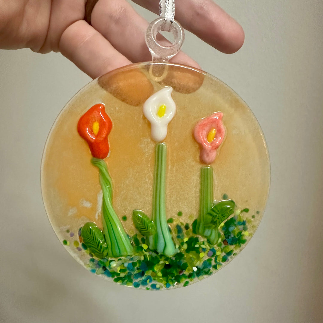 Suncatcher with Calla Lilies