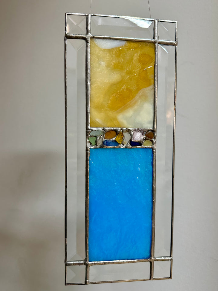 Yellow + Light Blue Glass Panel