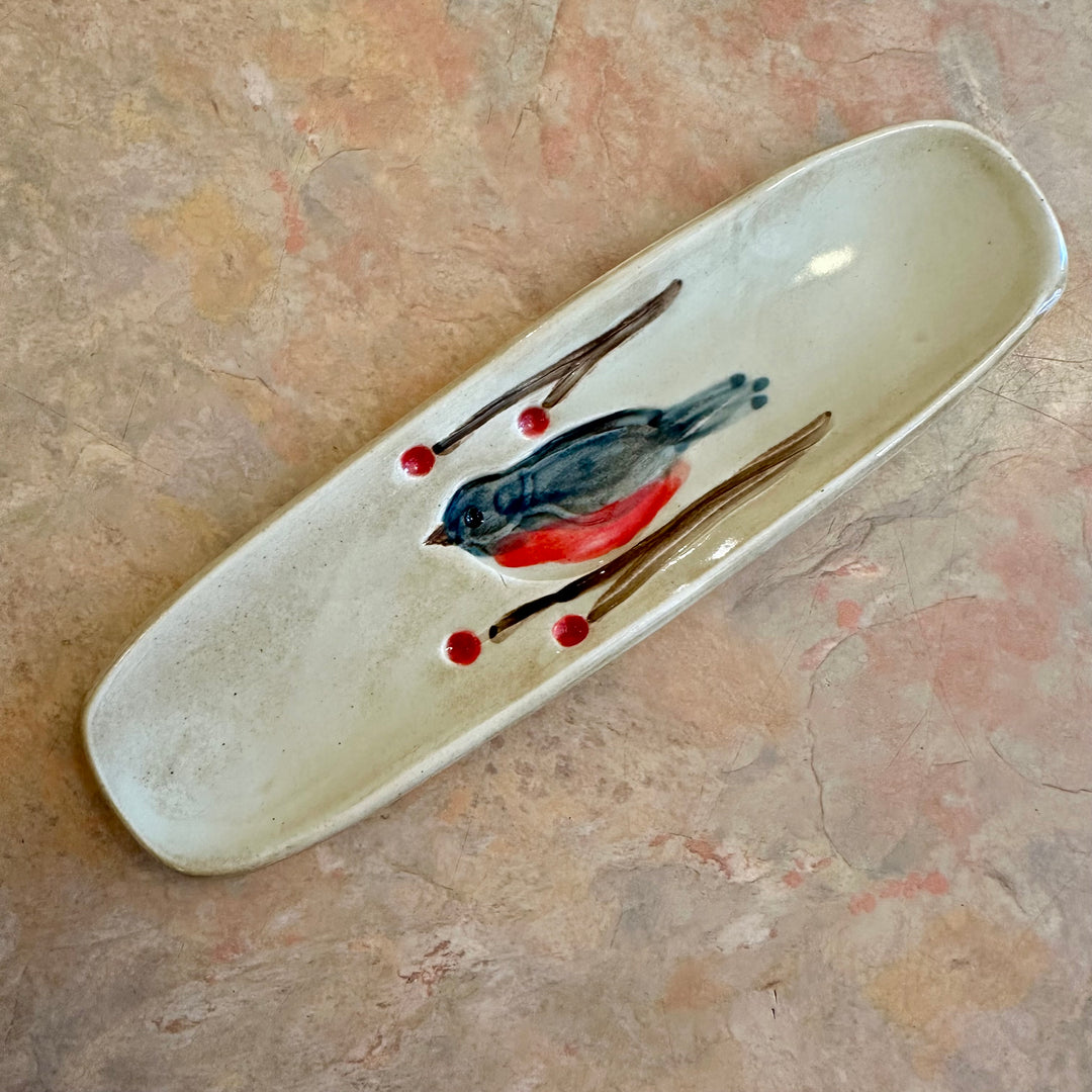 Bird Olive Server Old Gold