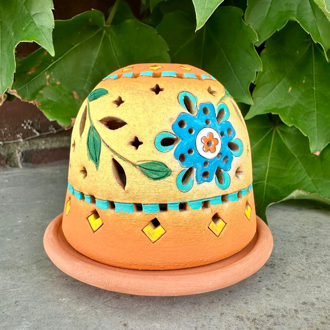 Luminary Geometric Flower Blue + Yellow