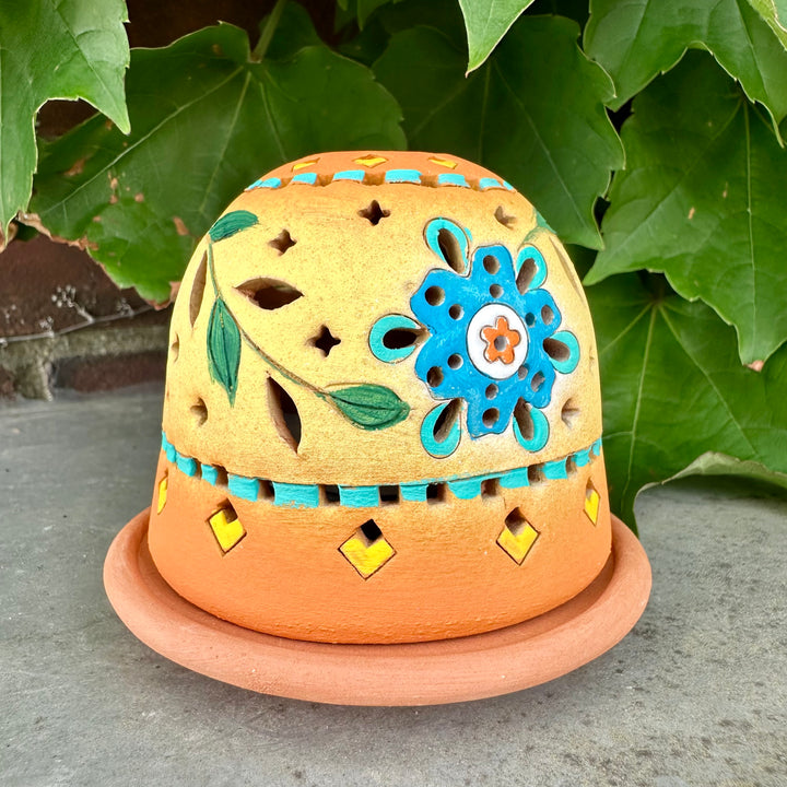 Luminary Geometric Flower Blue + Yellow