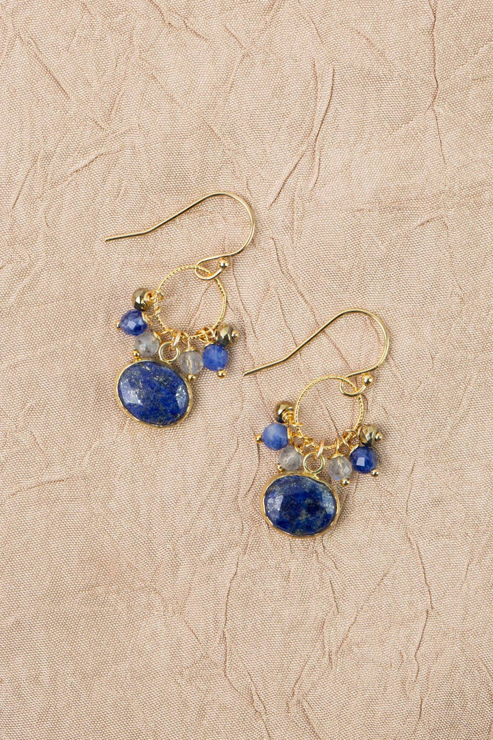 Blue Moon Lapis + Labradorite Cluster Earrings