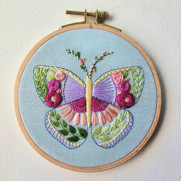 Beginner Butterfly Sampler Hand Embroidery Kit