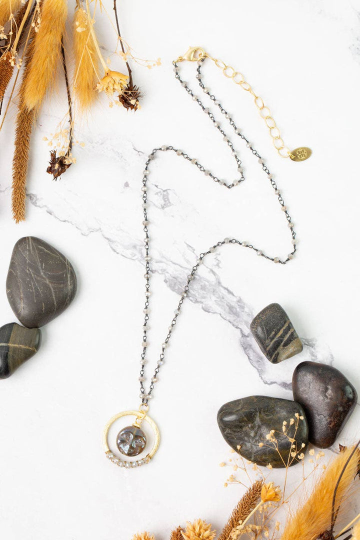 Equinox 18-20" Czech Glass, Moonstone Statement Necklace
