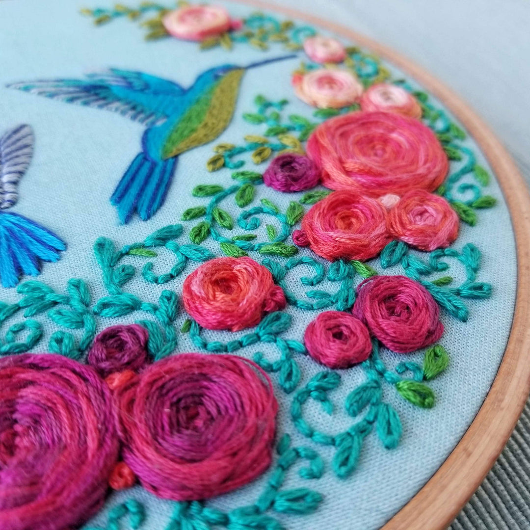 Summer Hummingbird Hand Embroidery Kit