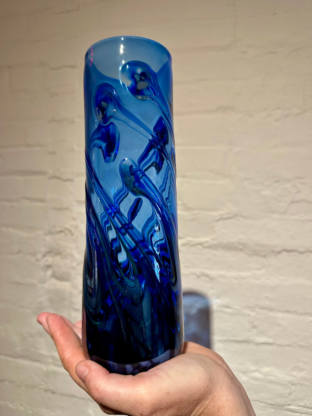 Lily Pad Vase Cylinder Small Light Blue