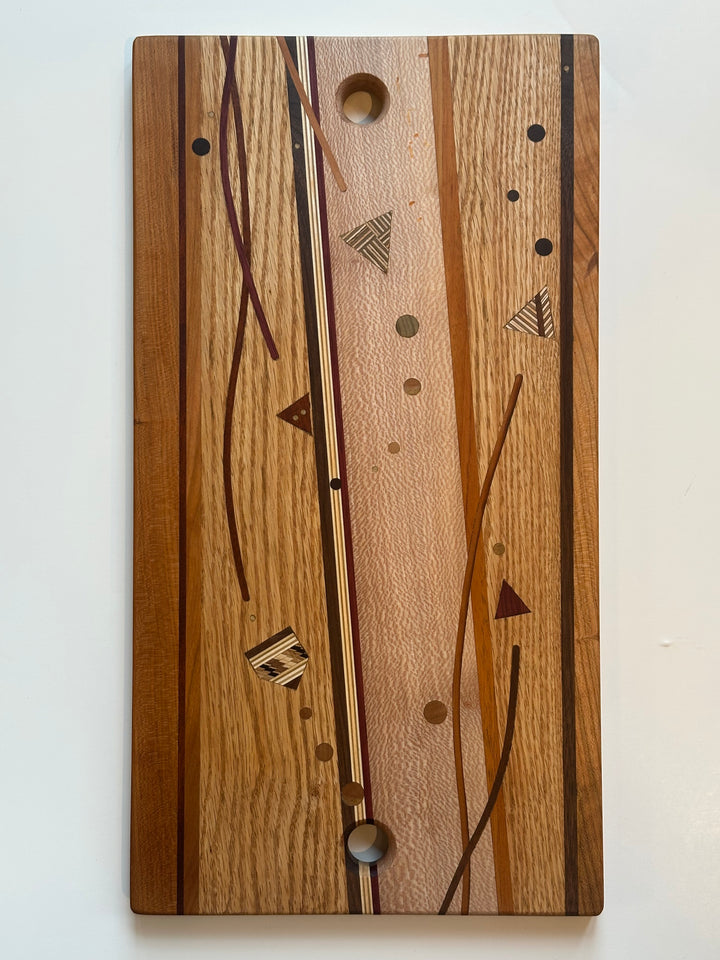 Cheese Board Large Wooden Charcuterie Triangle Inlay
