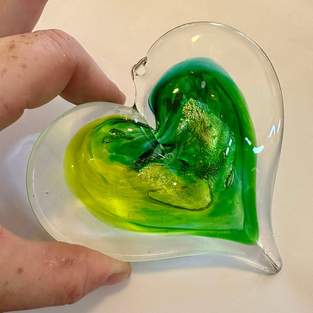 Medium Glass Heart - Swiss Alps