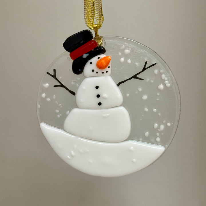Snowman in a Snow Globe Ornament