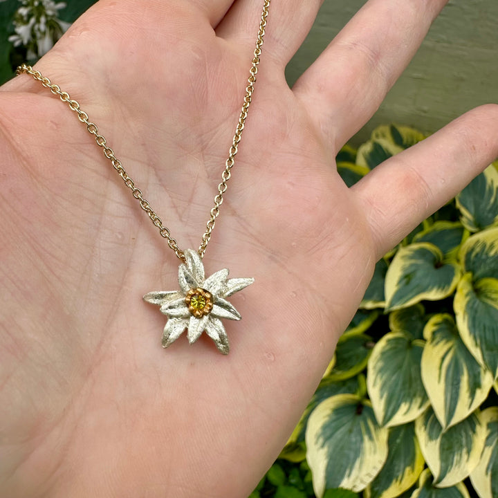 Edelweiss Dangle Pendant Necklace