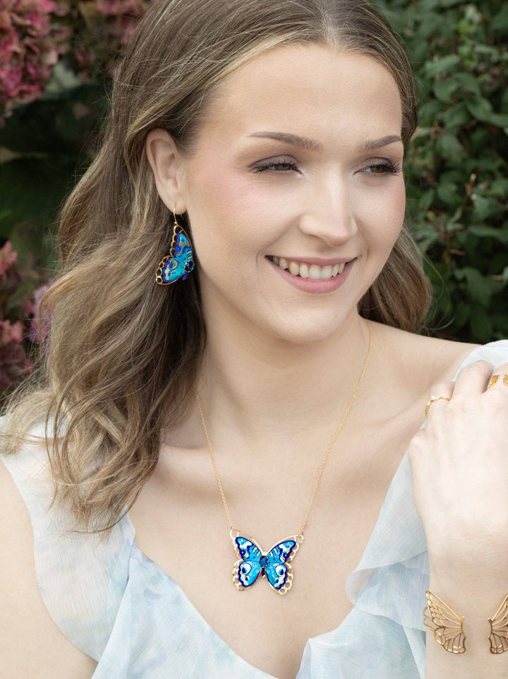 Mariposa Butterfly Wing Earrings Blue Radiance