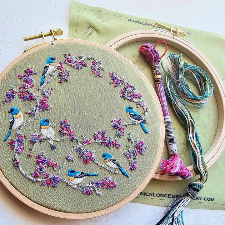 Birds & Blooms Hand Embroidery Kit
