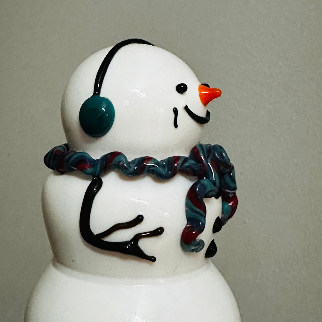 Snowman Small - Blue + Red Scarf