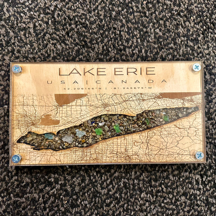 Lake Erie Map Beach Glass + Stone