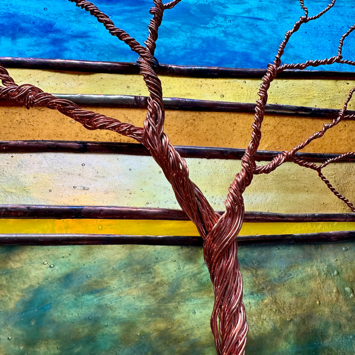 Stained Glass Wired Tree Panel