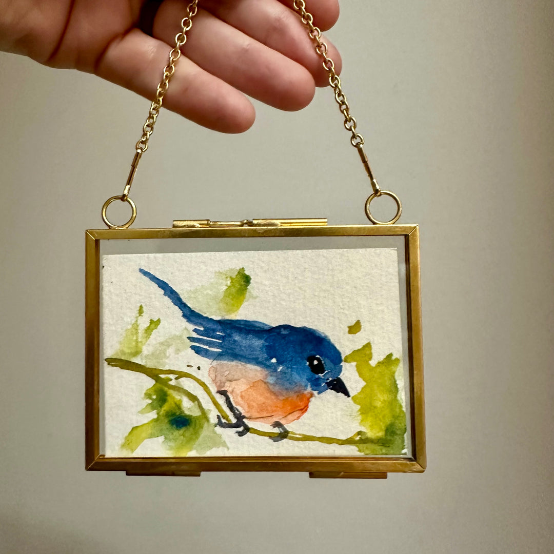 Mini Blue Bird on a Branch