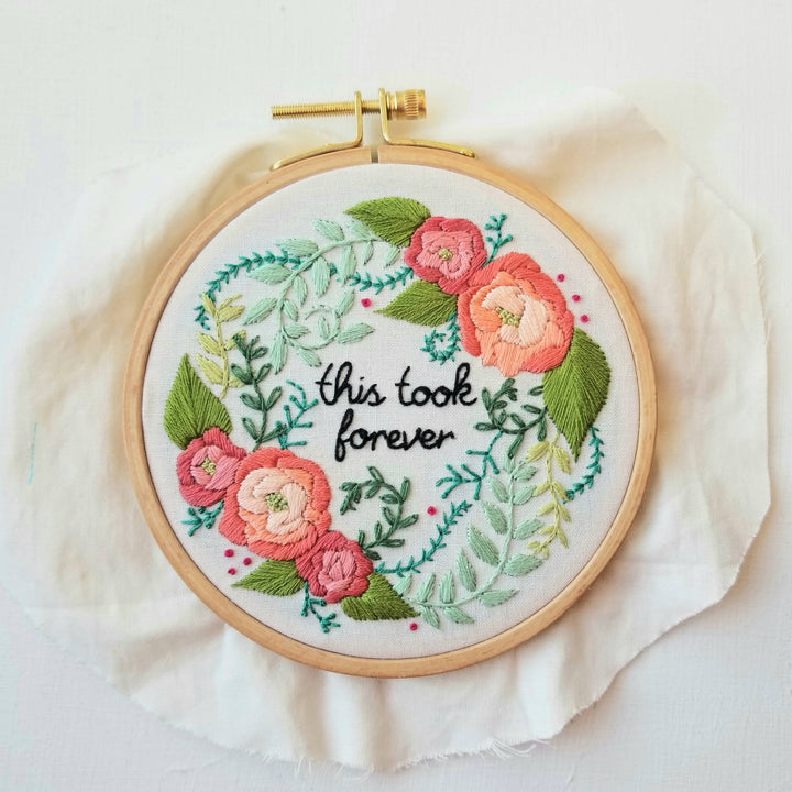 Delicate Roses Beginner Hand Embroidery Kit
