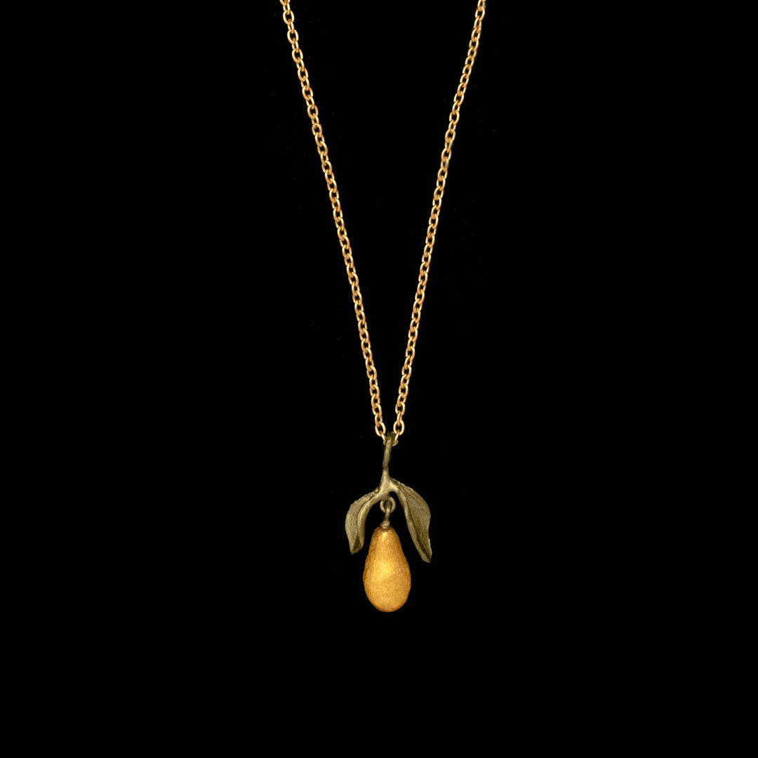 Golden Pear Pendant Necklace