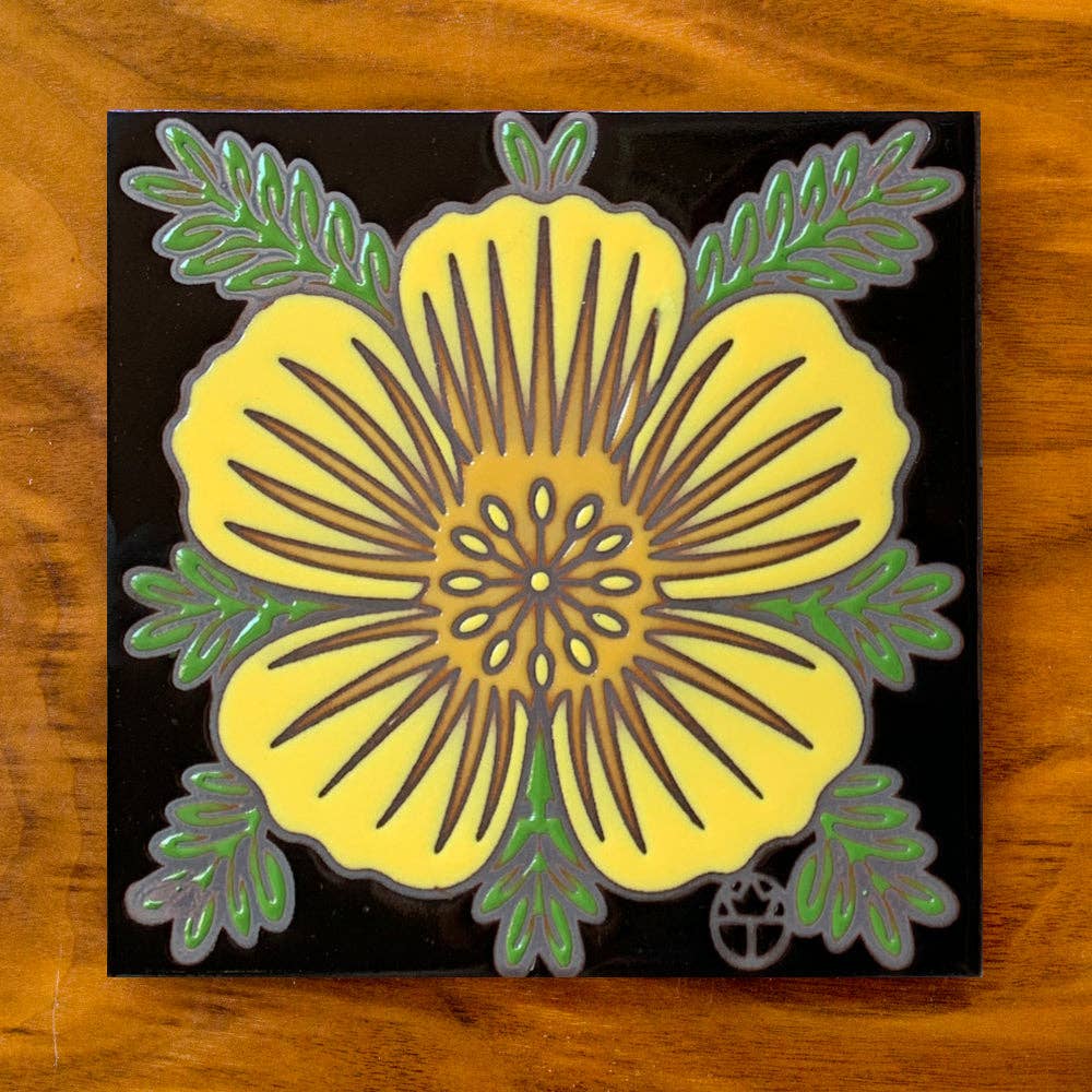 Wil Taylor Desert Poppy Art Tile Trivet
