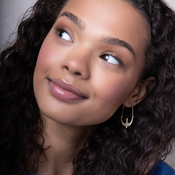 Swallow Hoop + Silver Refined Icon Earrings