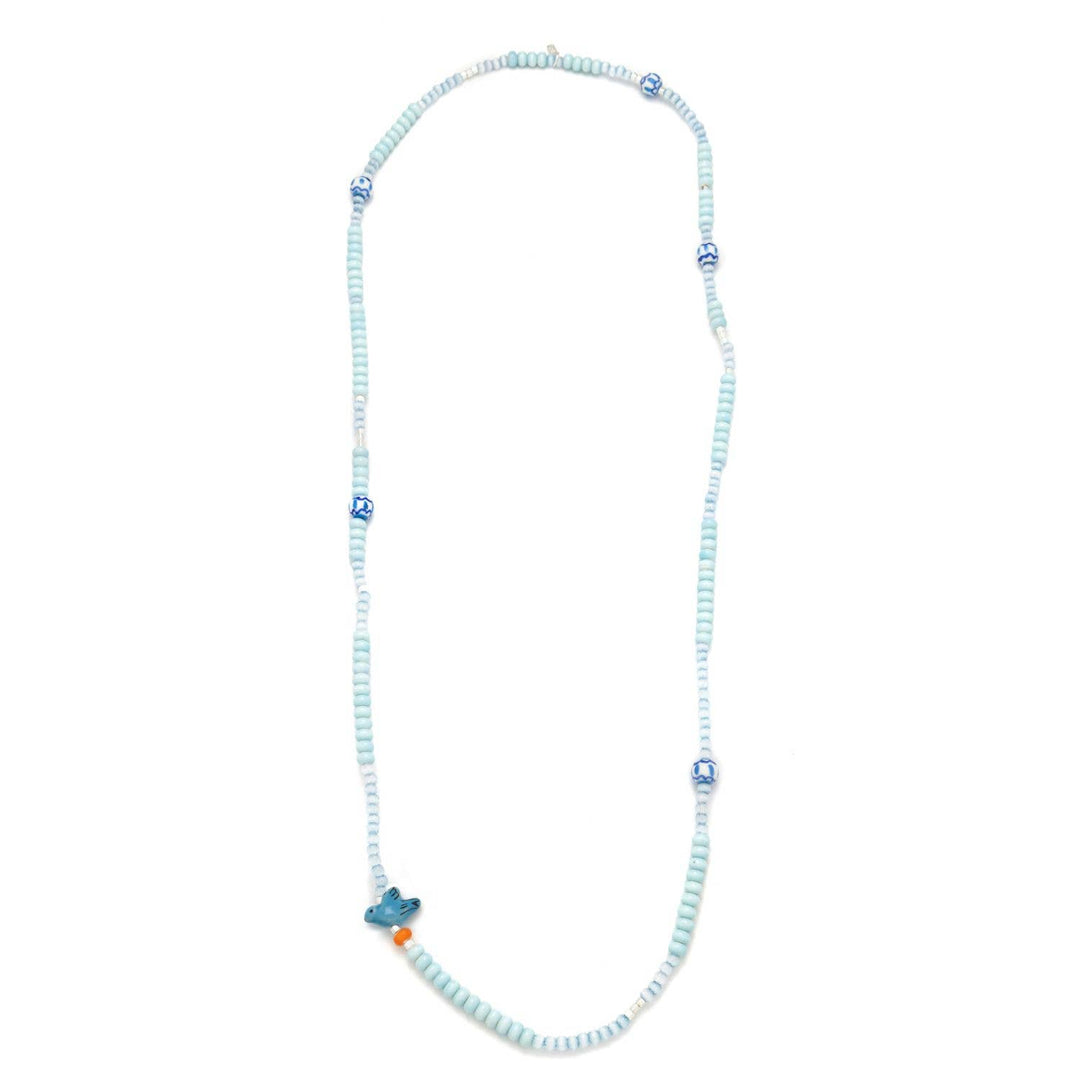 Ceramic Bead Wrap Bracelet/Necklace - Joy/Bluebird