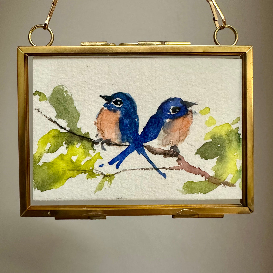 Mini Blue Bird Pair
