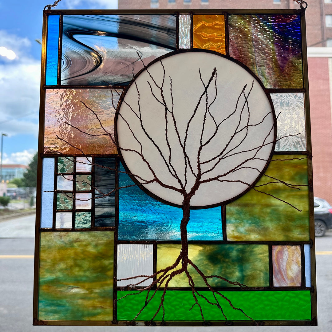 Wired Tree Stained Glass Abstract