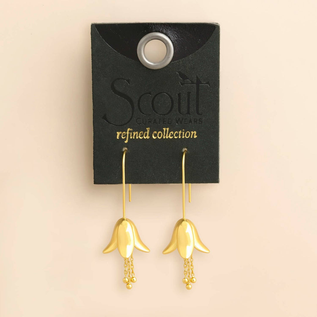 Lily Drop Earring + Gold Refined Icon Earrings