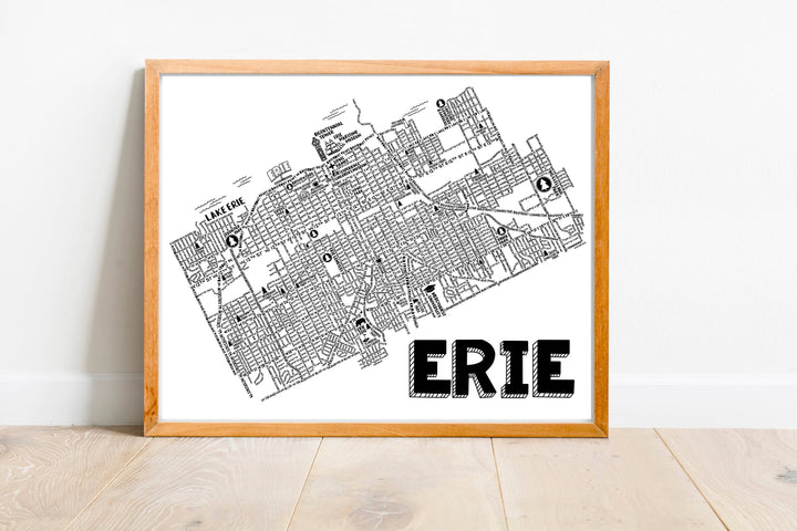 Erie Pennsylvania Map Print