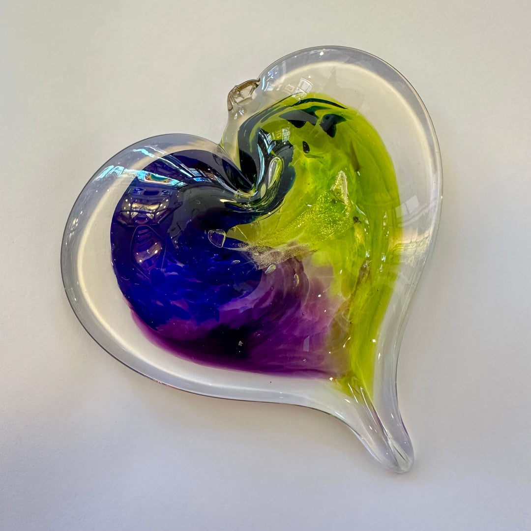 Medium Glass Heart - Aurora