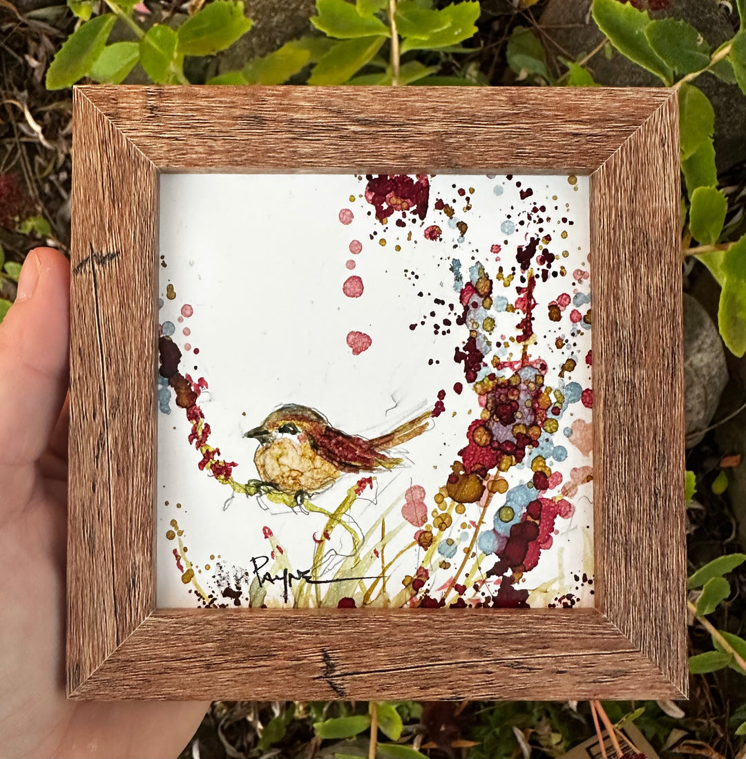 Little Bird in Autumn Mini Painting