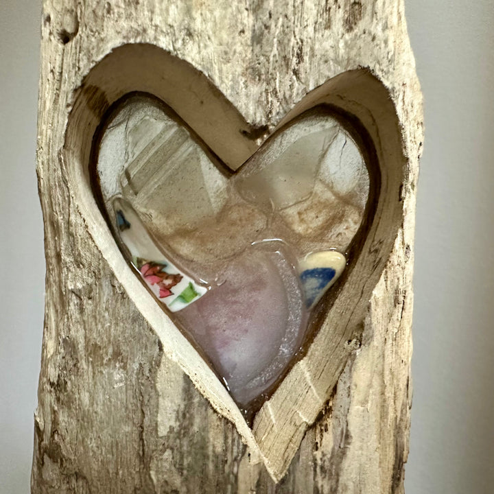 Driftwood Heart - Pink Pottery