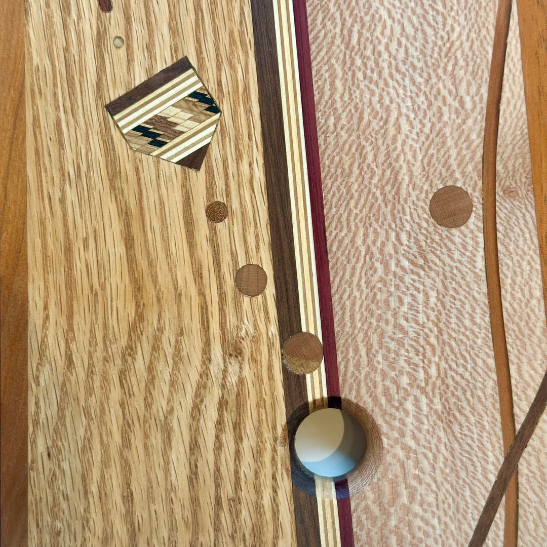 Cheese Board Large Wooden Charcuterie Triangle Inlay