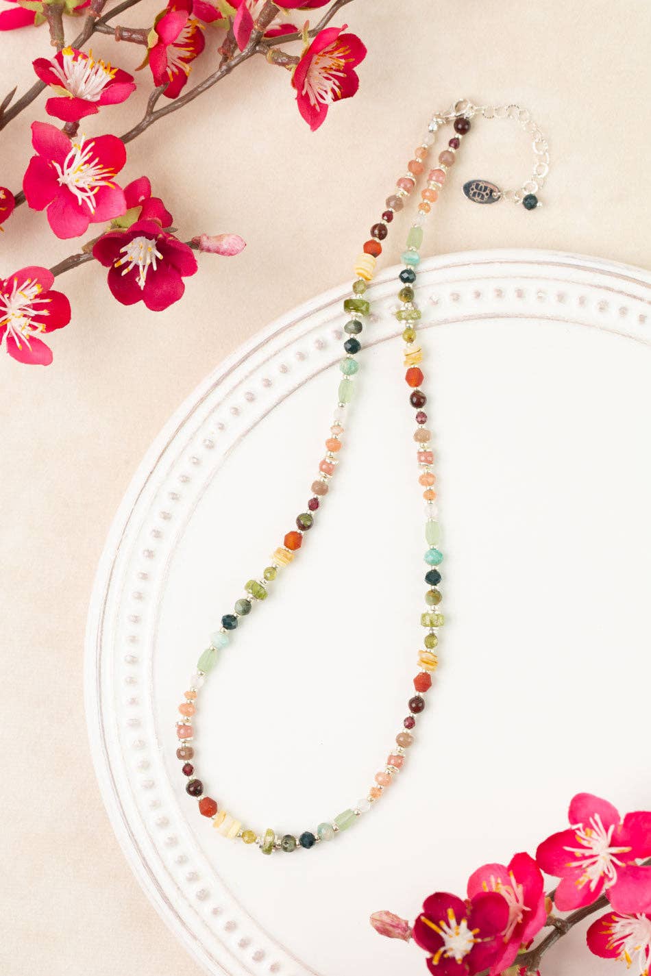 Revolution Moonstone, Carnelian, Gossular Garnet Collage Necklace