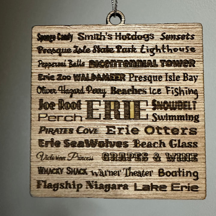 Erie Words Ornament