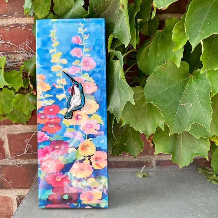 Hummingbird &amp; Hollyhocks