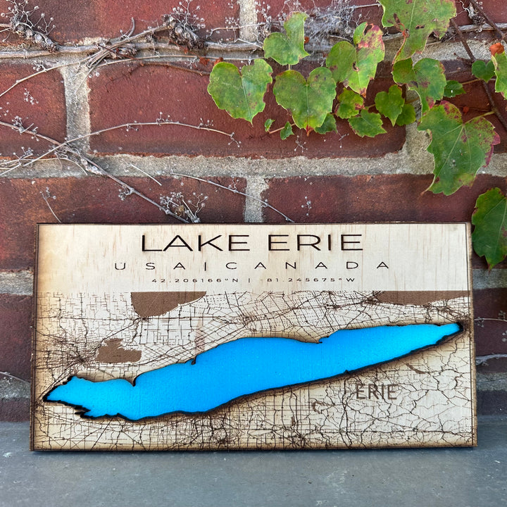 Lake Erie Map Small Turquoise