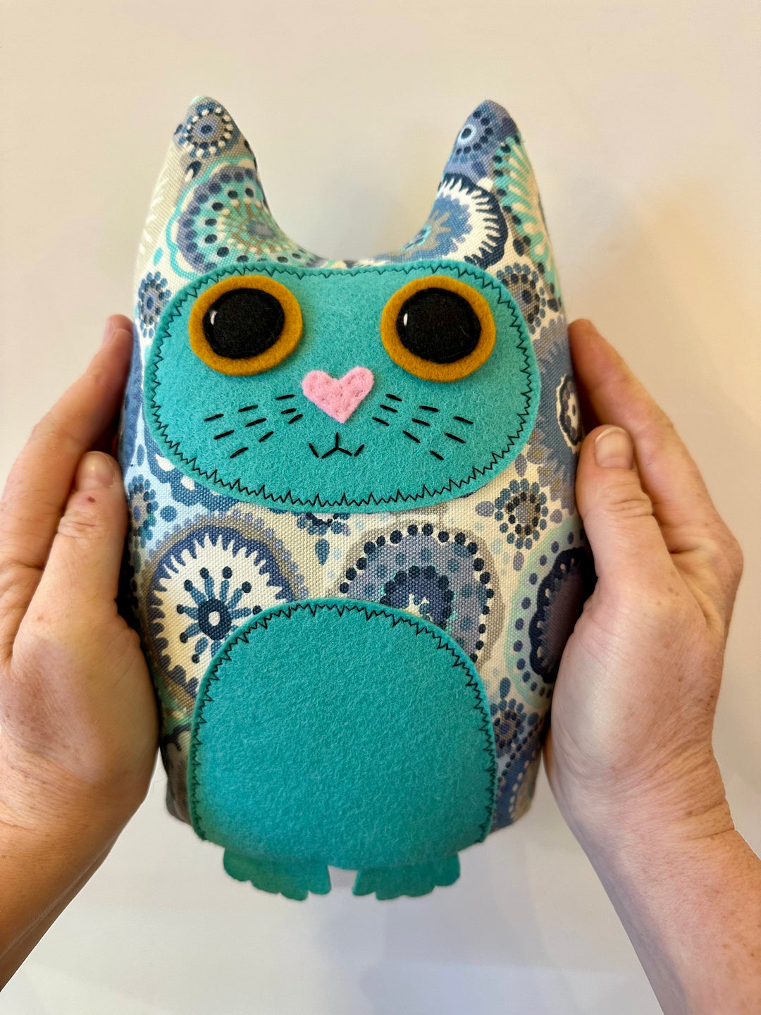 Plush Cat Blue Retro