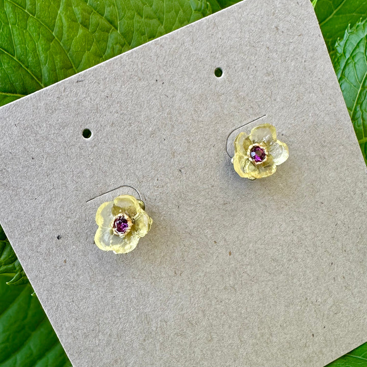 French Bouquet Stud Earrings - Yellow