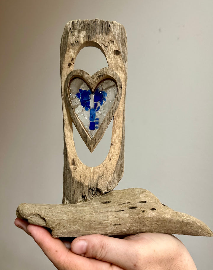 Driftwood + Beach Glass Key To My Heart