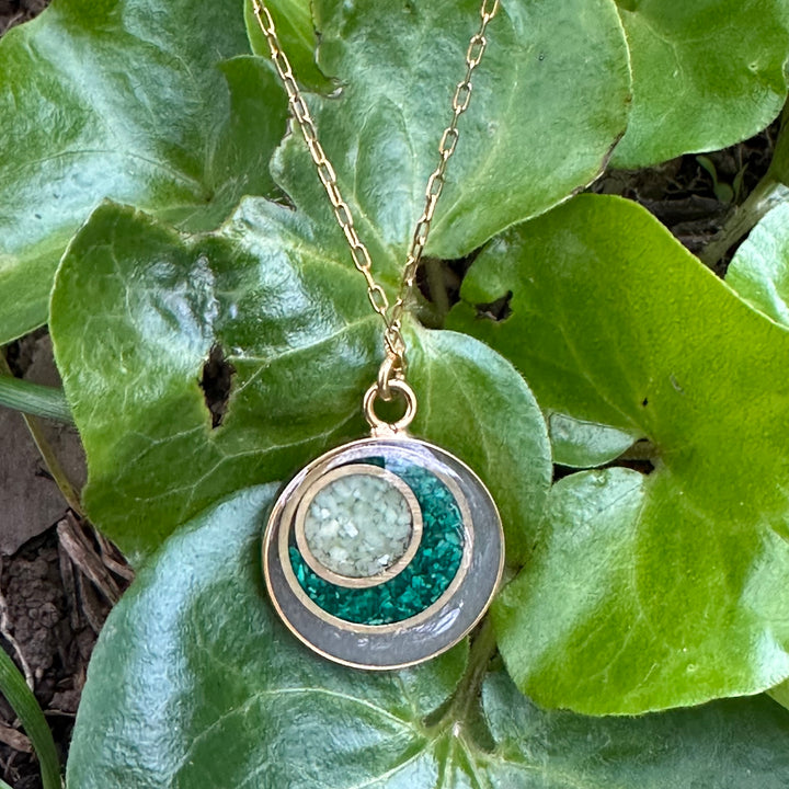 The Spiral Gemstone Inlay Necklace : Malachite