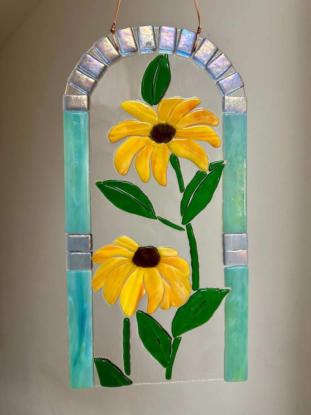 Brown-eyed Susan Fused Glass Arch