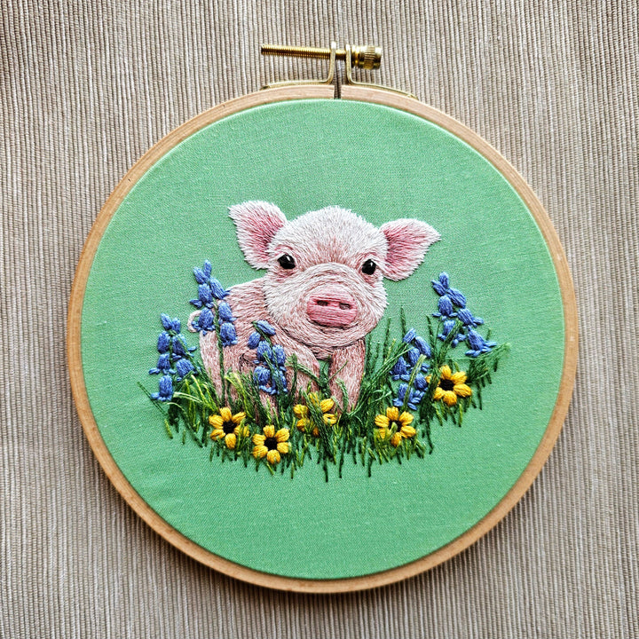 Posing Piglet Hand Embroidery Kit
