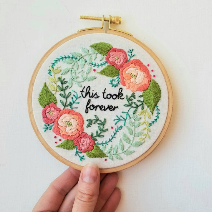Delicate Roses Beginner Hand Embroidery Kit