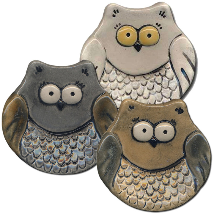 3" Owl Dish: Grey