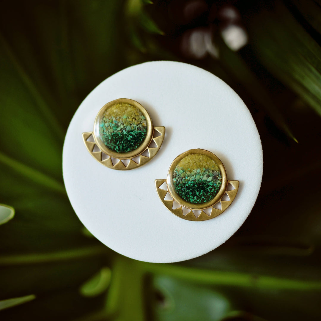 The Sol Gradient Gemstone Sun Earrings