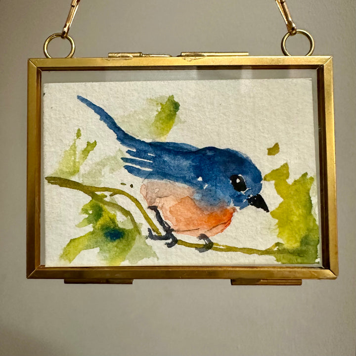 Mini Blue Bird on a Branch