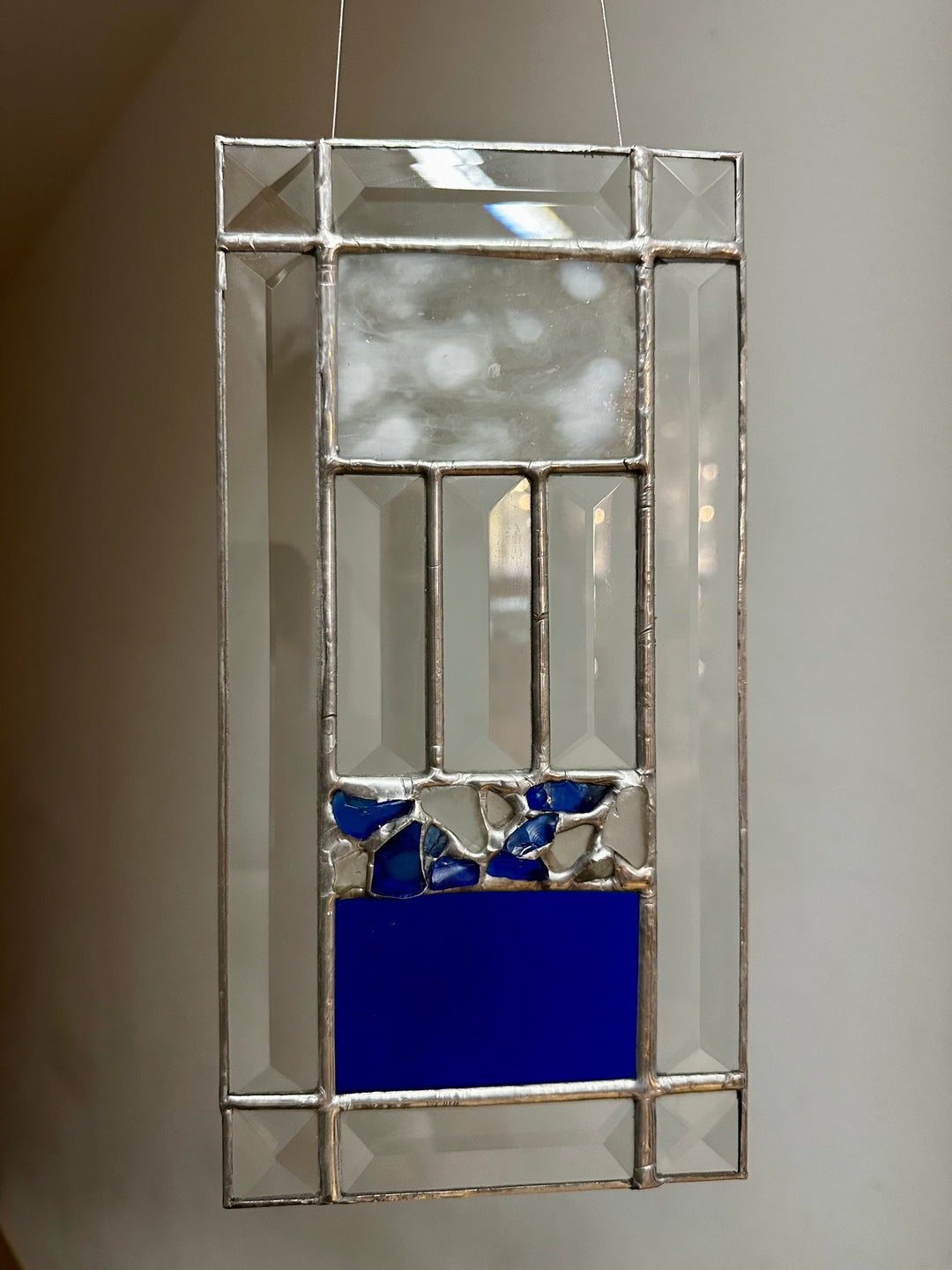 Blue &amp; White Beach Glass Panel