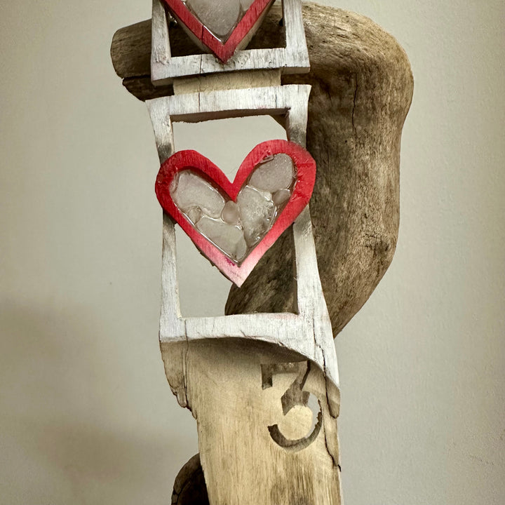 Driftwood + Beach Glass 3 of Hearts