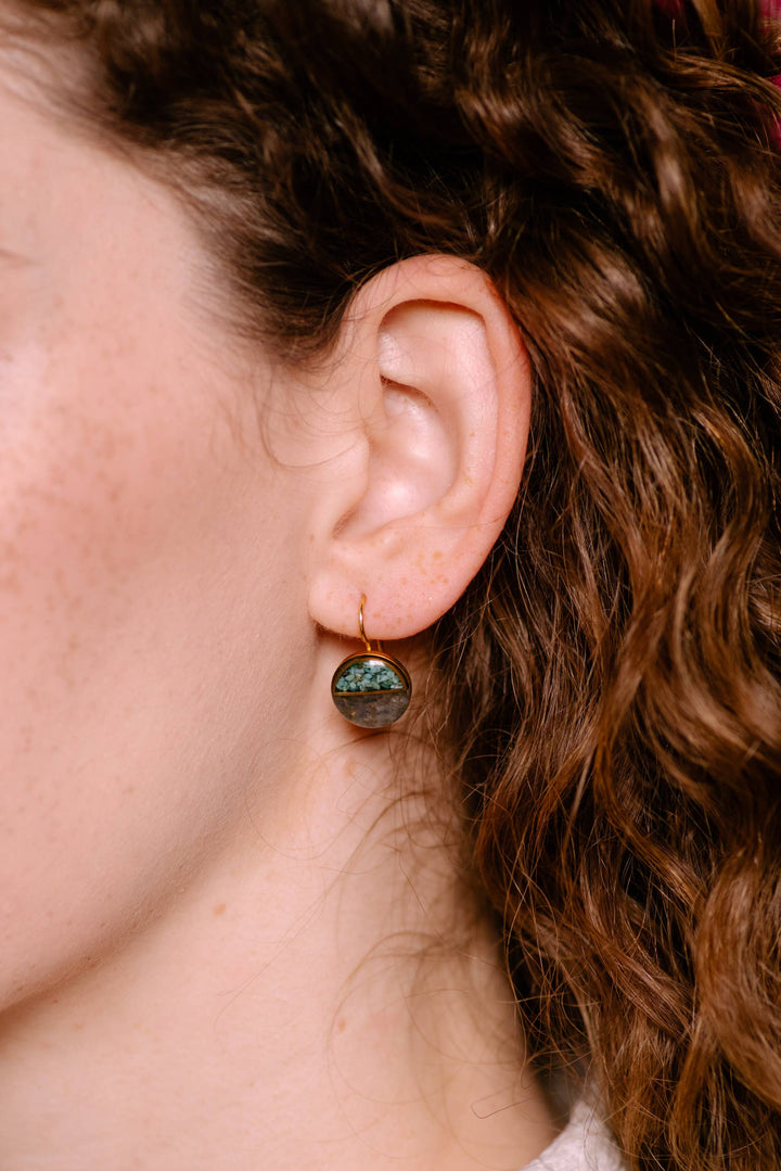 Crushed Gemstone Horizon Earrings